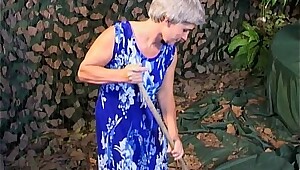 Grey Haired Slim Granny Old Pussy Fucked